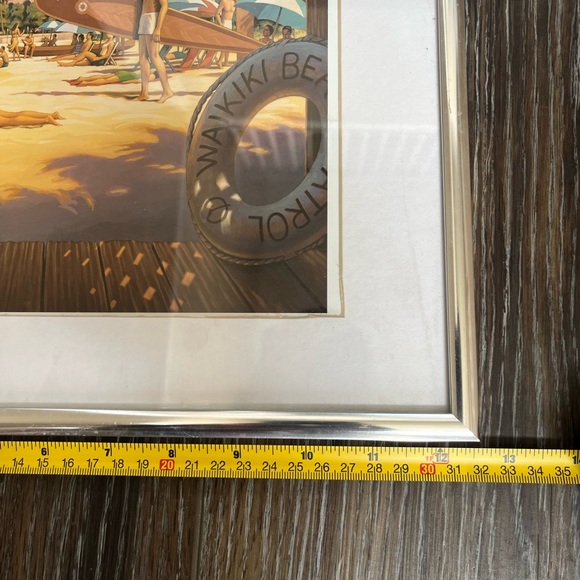 Set of 2 TROPICAL Beach Vintage Style Framed Prints - Hawaii & California - Picture 5 of 6